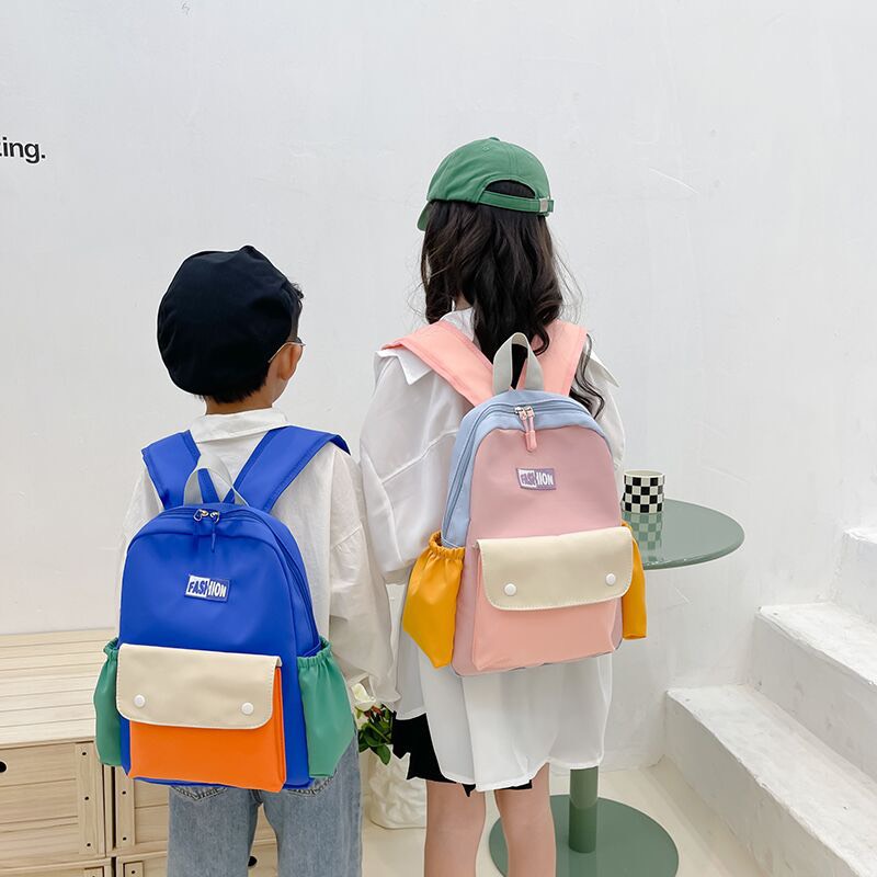 Balo đi học đi chơi dành cho bé trai, bé gái - cặp sách phối màu đặc sắc phong cách Hàn Quốc (TT3)