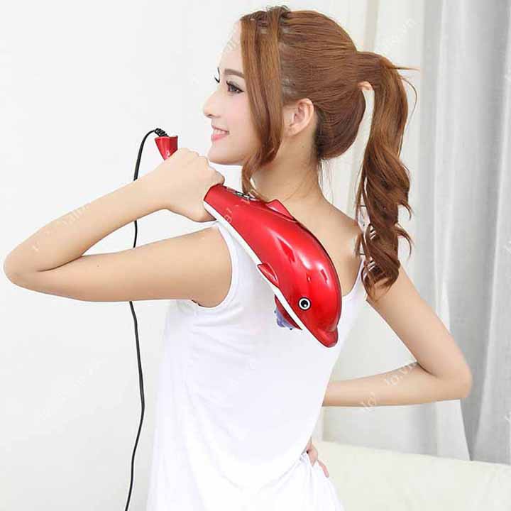 Máy Massage Cầm Tay Cá Heo 3 Đầu Dùng Nguồn 220V