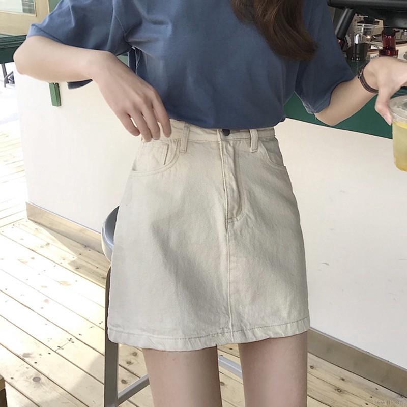 Chân Váy Denim Chữ A Lưng Cao Thời Trang Dành Cho Nữ | BigBuy360 - bigbuy360.vn