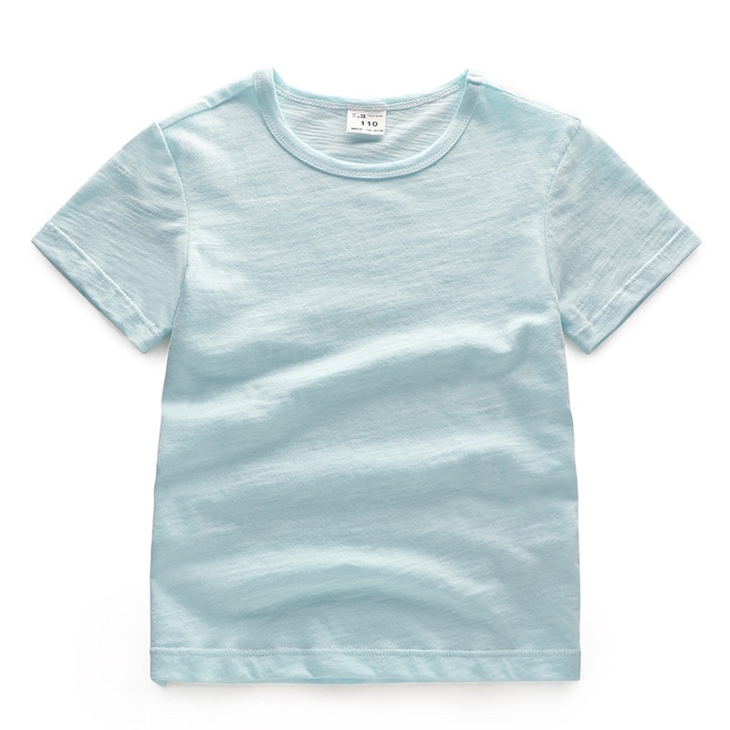Áo thun trơn bé trai bé gái_Áo phông trẻ em, áo cộc tay cotton xước unisex từ 1-9 tuổi (10-38kg)