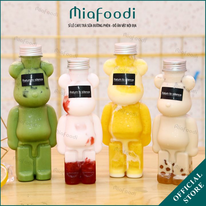 Bình Gấu Đựng Trà Sữa Bearbrick 500mlv Nắp Nhựa