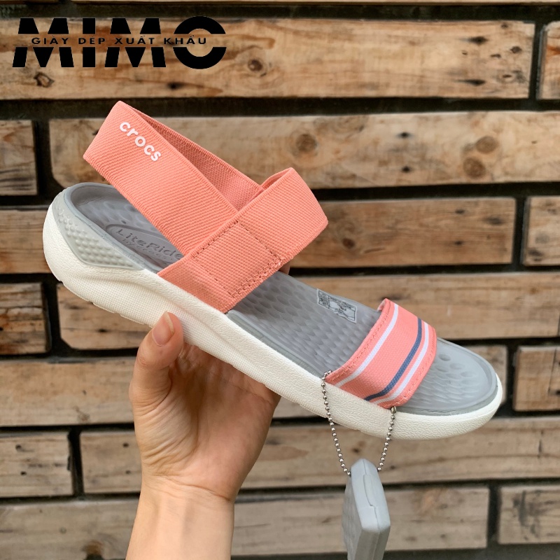 Sandal nữ Literide - Dép quai hậu thời trang màu ghi cam êm nhẹ, form ôm chân