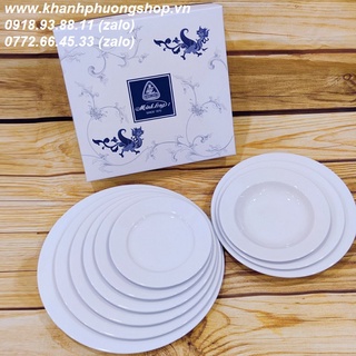 Dĩa sứ trắng sứ Minh Long - dĩa sứ trắng gốm sứ Minh Long
