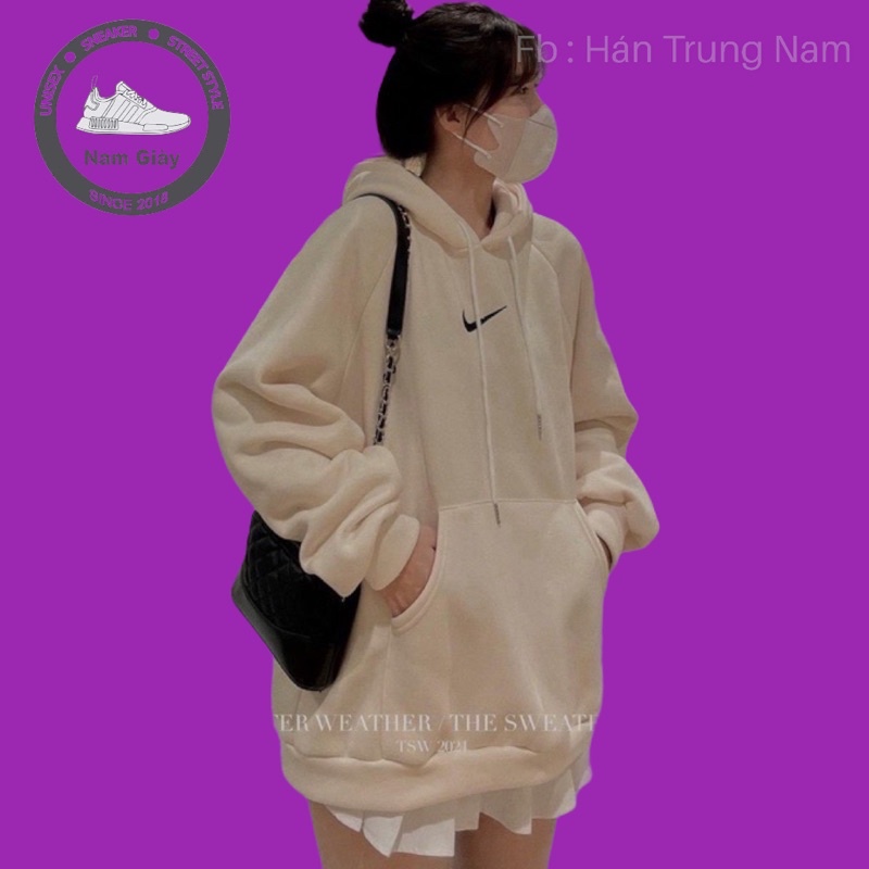 hoodie Nai thêu nổi chất nỉ bông