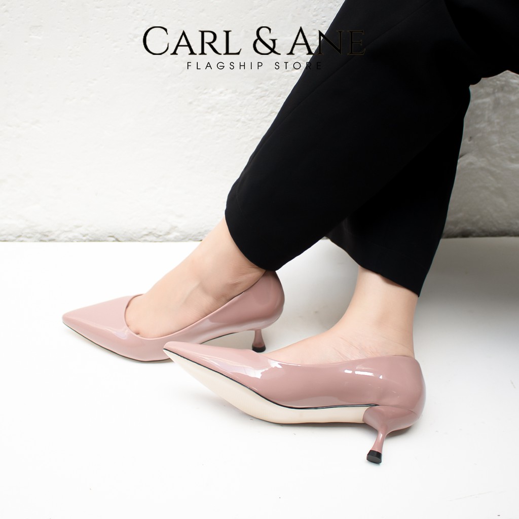 Carl & Ane - Giày cao gót nữ mũi nhọn kiểu dáng công sở cao 4cm màu đen _ CP009