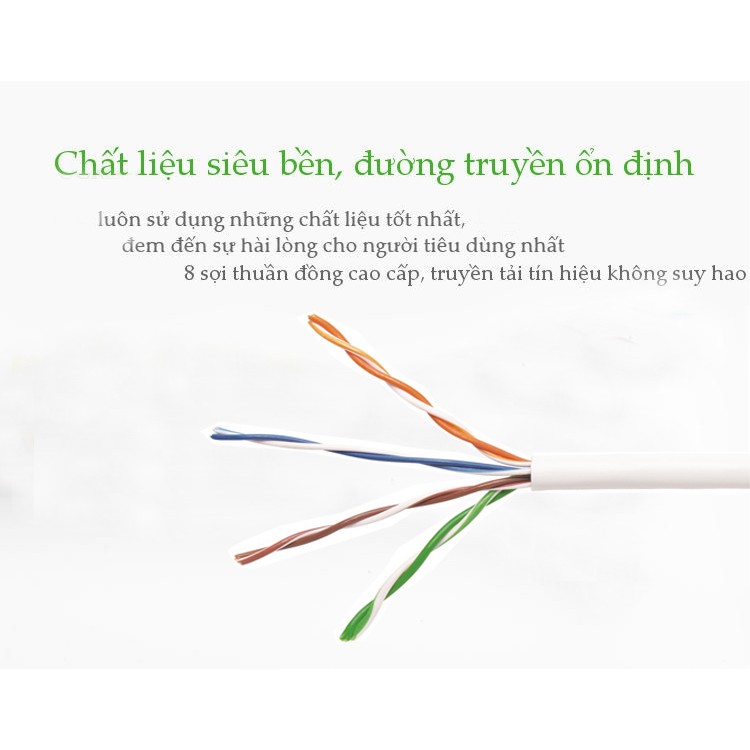 Dây cáp mạng bấm sẵn 2 đầu CAT 5E 3m-10m-15m Mos Shop