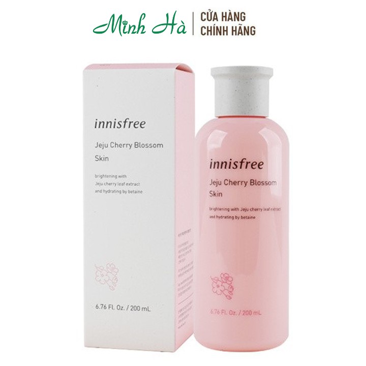 Nước hoa hồng Innisfree Jeju Cherry Blossom Skin 200ml giúp cấp ẩm và dưỡng trắng da