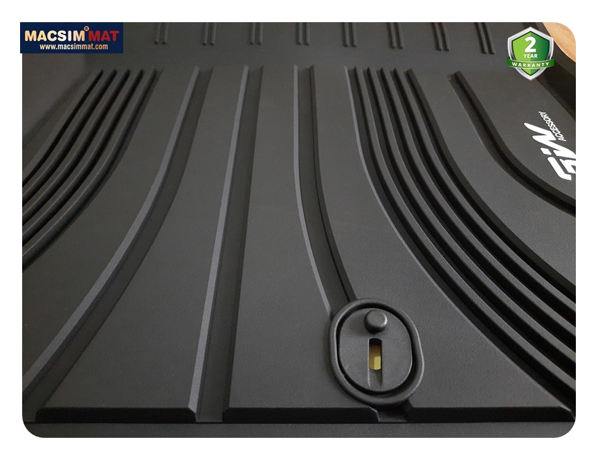 Thảm lót sàn Hyundai SantaFe 2019-đến nay Nhãn hiệu Macsim 3W chất liệu nhựa TPE đúc khuôn cao cấp - màu đen