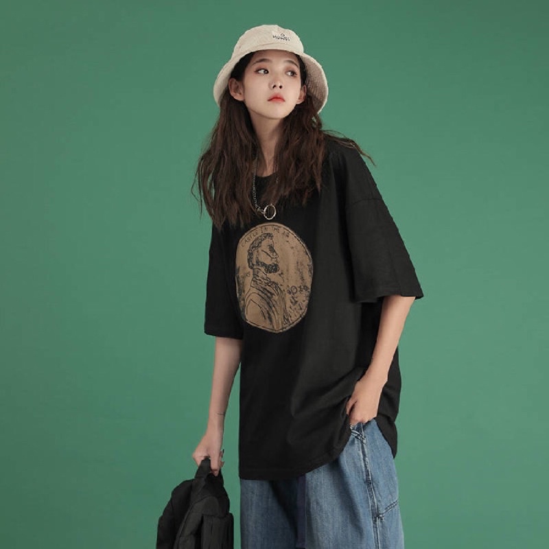Áo thun ulzang phong cách hàn quốc basic in hình