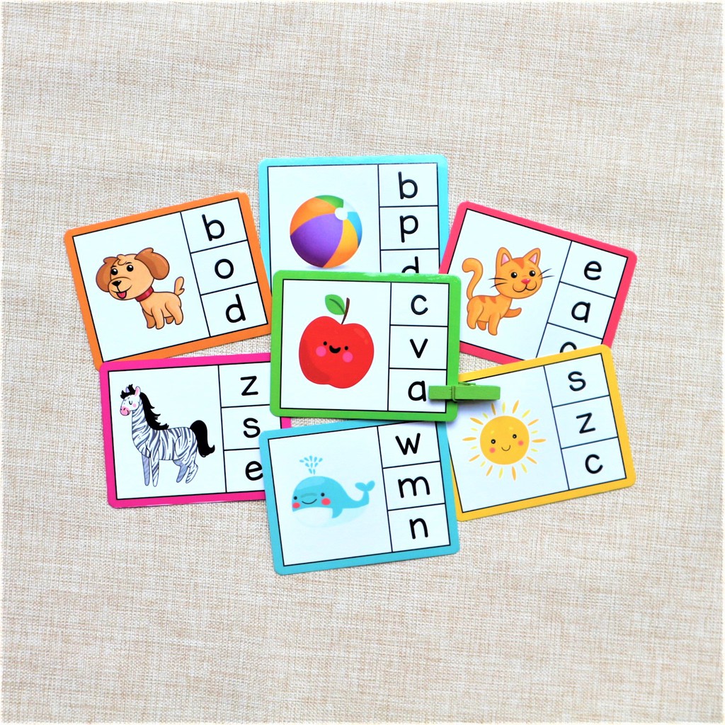 Bộ Thẻ Bài Domino / Flashcard / Clipcard Tiếng Anh Cho Bé