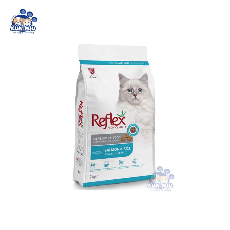 Thức ăn cho mèo trưởng thành REFLEX STERILISED CAT FOOD SALMON &amp; RICE túi 2kg