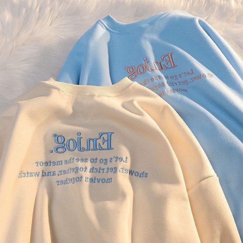 Áo nỉ bông Áo sweater họa tiết chữ thêu phong cách hàn | BigBuy360 - bigbuy360.vn