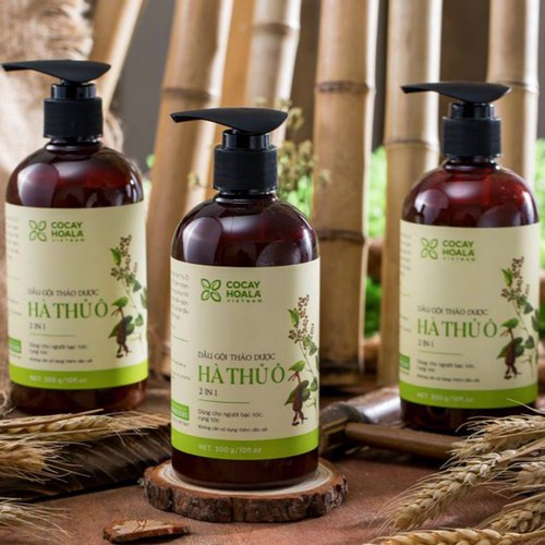 Dầu Gội Hà Thủ Ô 2in1 cỏ cây hoa lá,dầu gội thảo dược làm chậm quá trình bạc tóc,Giảm gãy rụng, phục hồi tóc hư tổn.