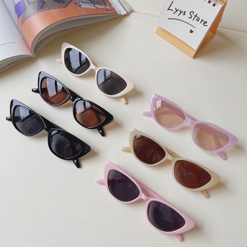 Kính mát nhựa mắt mèo GM ít - màu pastel 3971