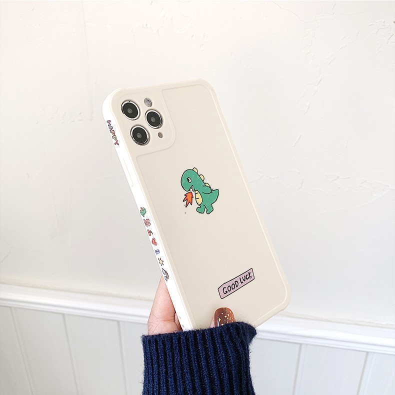 Ốp lưng iphone T-Rex happy cạnh vuông in hình viền 5/5s/6/6plus/6s/6splus/7/7plus/8/8plus/x/xs/11/12/pro/max/plus/promax | BigBuy360 - bigbuy360.vn