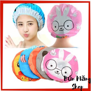 Mũ Tắm chùm tóc trùm đầu chụp tóc có họa tiết