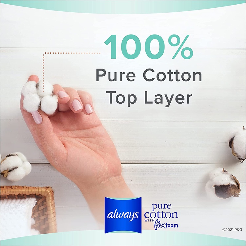 Băng vệ sinh Always Pure Cotton Heavy Flow with Wings, 80 miếng