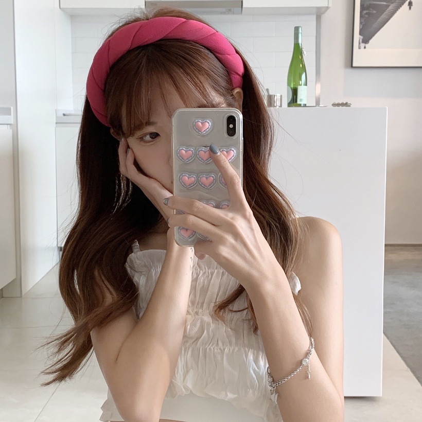 Băng Đô Cài Tóc Bản Rộng Bằng Vải Chống Trượt