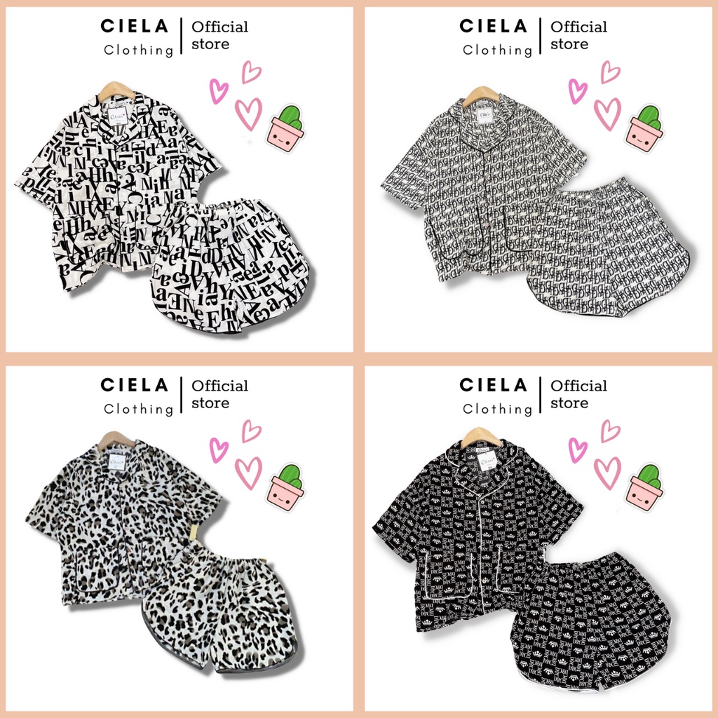 Set Bộ đồ ngủ Pijama mặc nhà tay cộc họa tiết lạ mắt, chất Mango siêu xinh, mềm mịn, thoáng mát