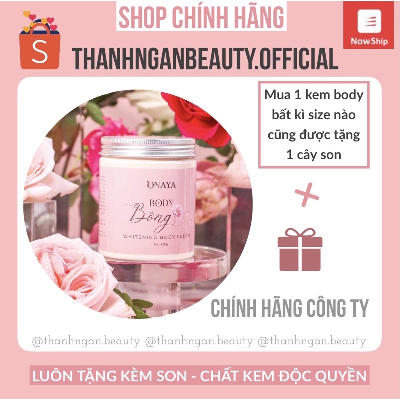 Kem Body Bông ONAYA Dưỡng Trắng Da - Body Milk [ Tặng Quà Kèm, Full Túi Giấy]