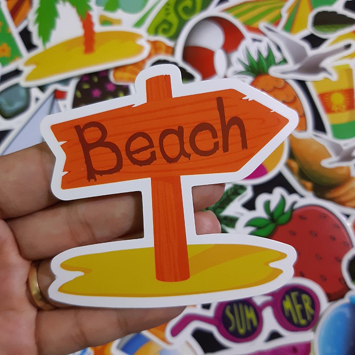 Bộ Sticker dán cao cấp chủ đề SUMMER - Dùng dán Xe, dán mũ bảo hiểm, dán Laptop...