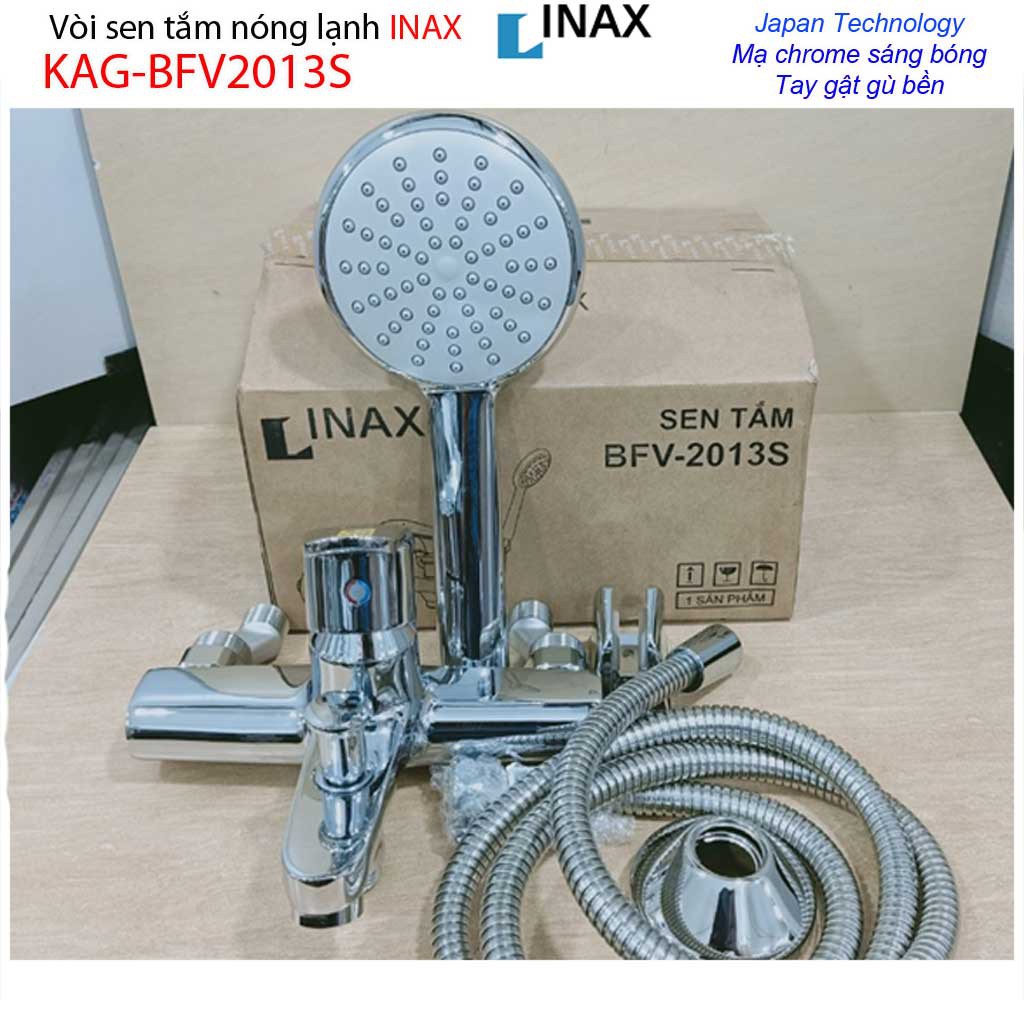 Sales 30% Vòi sen nóng lạnh LInax chính hãng KAG-BFV2013S, Sales giá tốt Vòi sen tắm Inax thân lớn nước mạnh sử dụng tốt