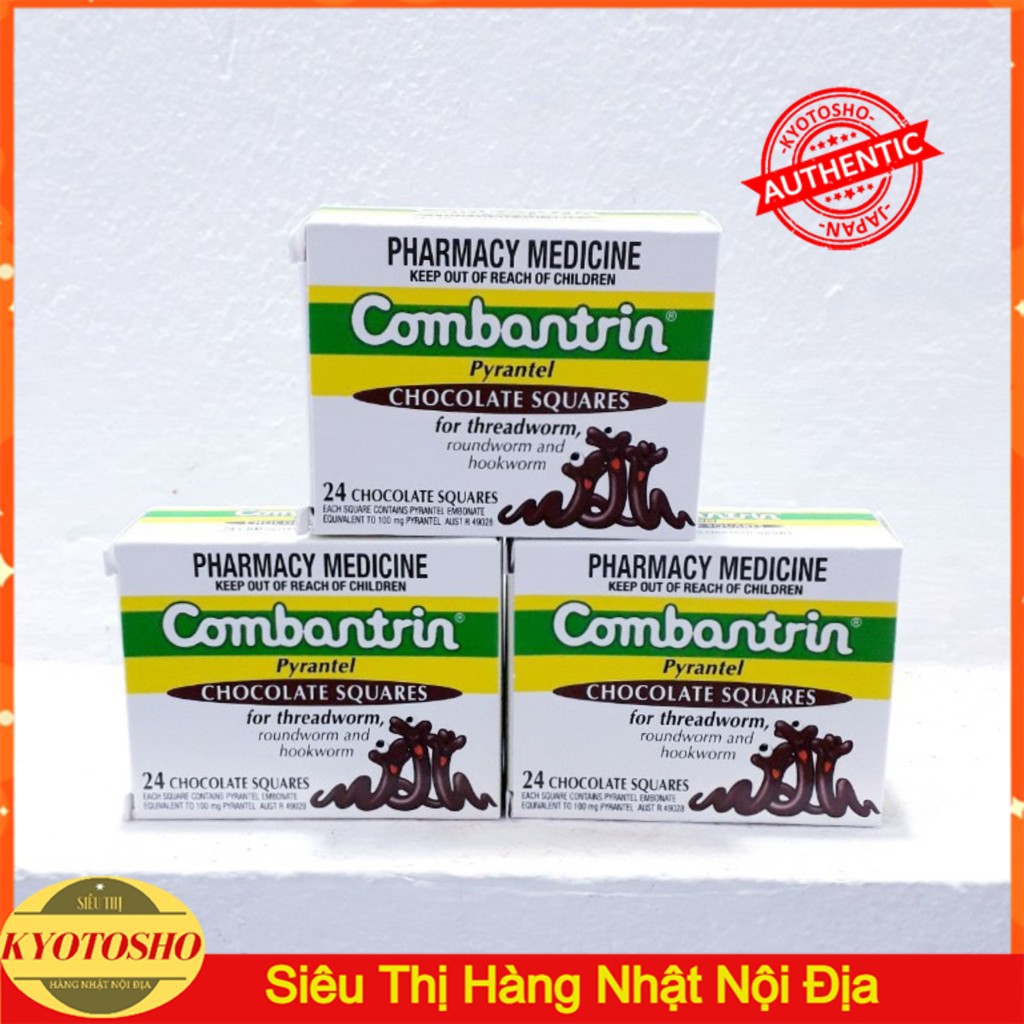 Sản phẩm chocolate Combantrin Úc và Zelcom Hàn Quốc