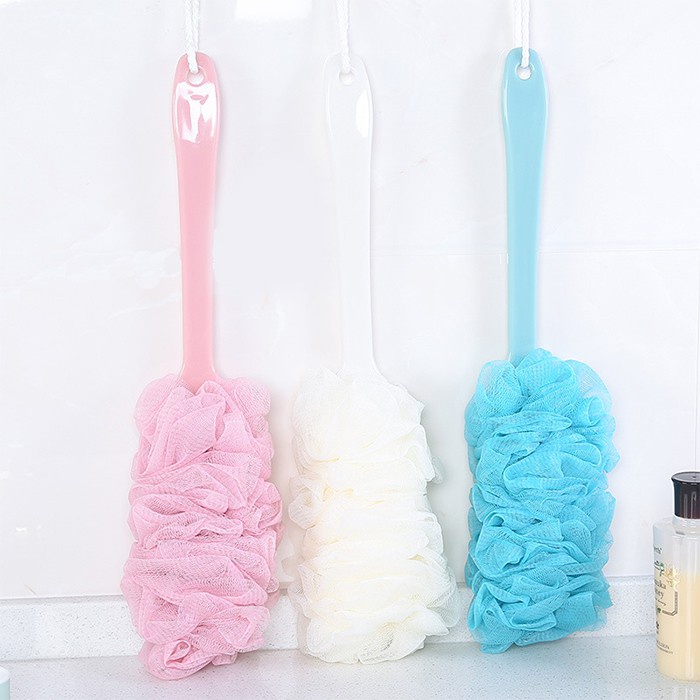 Cây Chổi Bông Tắm Có Cán Kì Cọ Lưng T10 - Kiểu Bông Tắm - Dụng Cụ Massage Chà Tẩy Tế Bào Chết