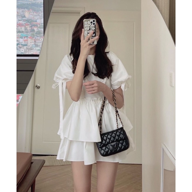 Váy Đầm Linen Tay Bồng 2 Tầng Size SM - 23rd.september