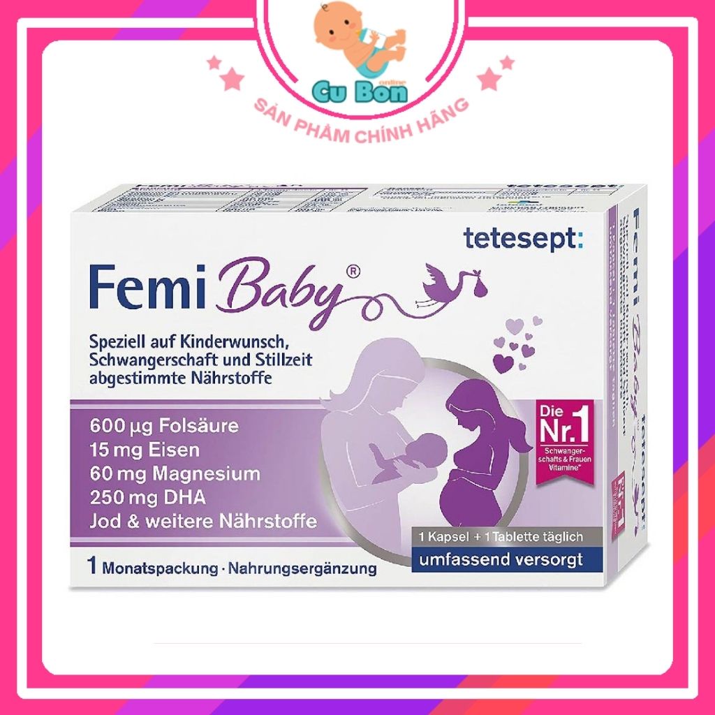 Vitamin tổng hợp cho bà bầu Tetesept Femi Baby của Đức 60 viên