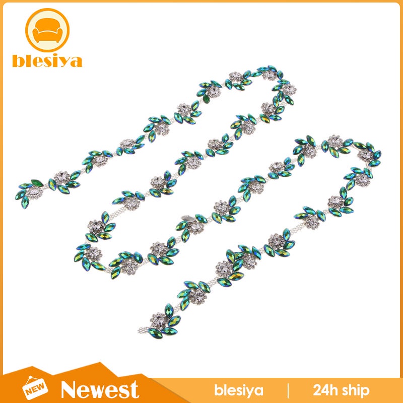 Cuộn Dây Ruy Băng Hạt Pha Lê AB 1 Yard Màu Xanh Lá Dùng Trang Trí