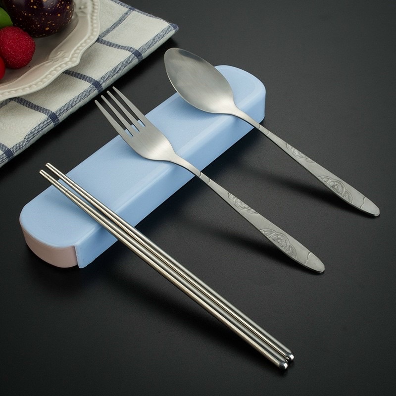 Sét thìa dĩa và đũa inox tiện lợi ( có quà tặng )