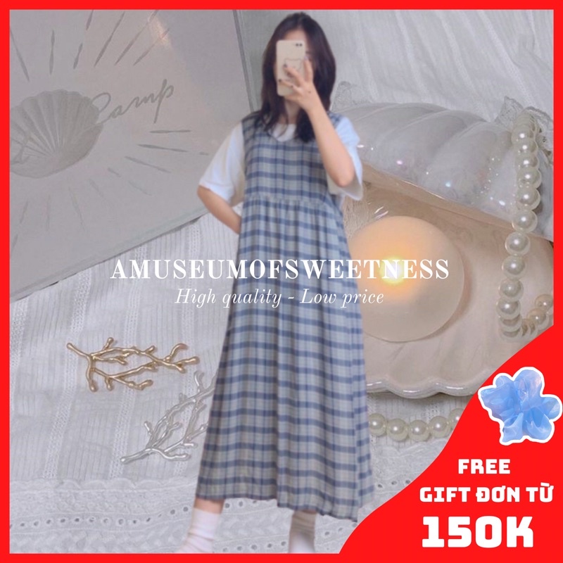 🌟(Ảnh thật) Đầm/Yếm caro Vintage Tuyển Chọn Nhật/Hàn 2hand Amuseumofsweetness🌟