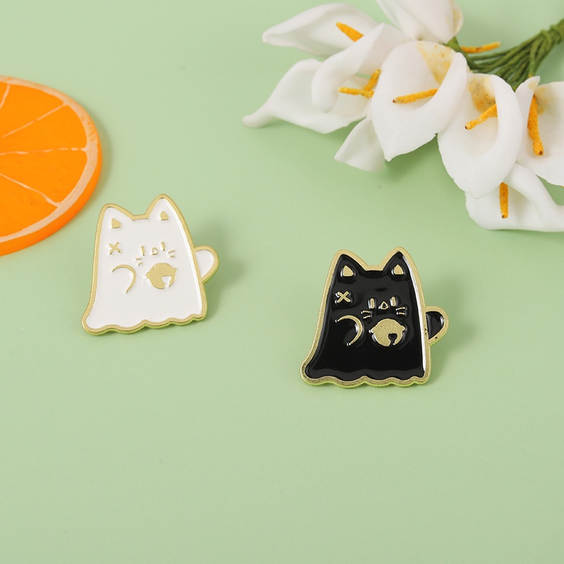 Ghim Cài Áo Hình Mèo Boo Phong Cách Gothic Dễ Thương