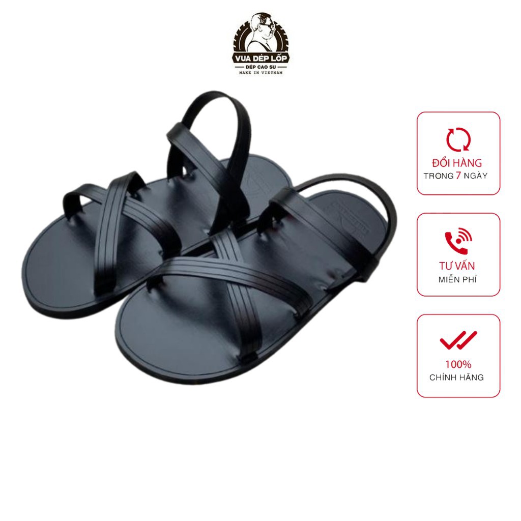 sandal cao gót dưới 7cm Dép cao su kiểu dép 4 quai chéo thương hiệu VUA DÉP LỐP Phạm Quang Xuân, chính hãng, có bảo hành