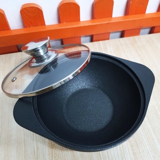 Thố gang đáy V 16cm chống dính Vạn Lợi dùng được bếp từ