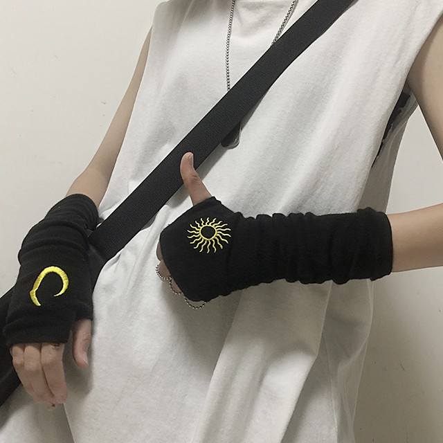 Bao Tay Áo Hở Ngón 208801Tay Áo Thêu Họa Tiết Ninja Cá Tính Dành Cho Nam Và Nữ