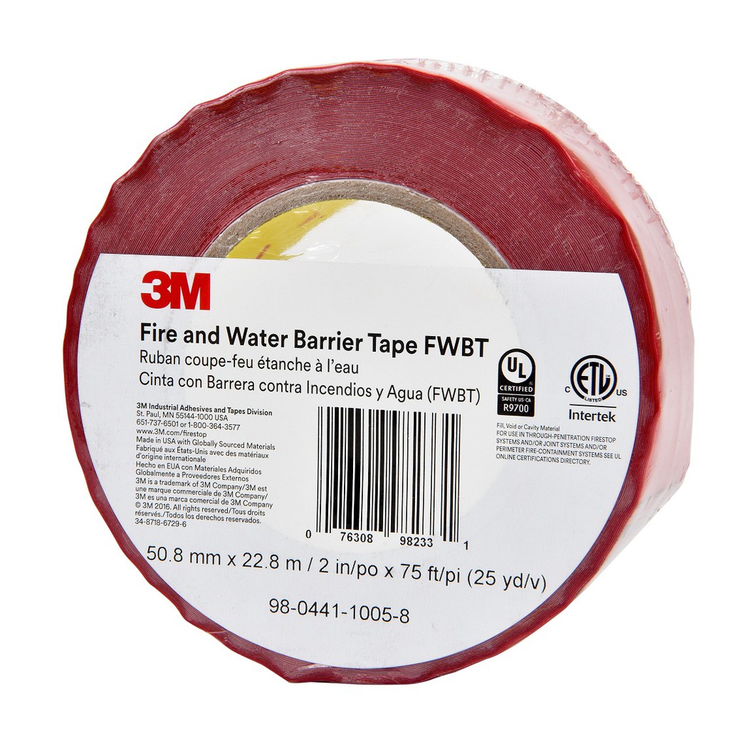 Băng keo dán chống lửa lan và chống nước, chống khói xì 3M  Fire and Water &amp; Smoke and Sound Tapes 50mmx23m