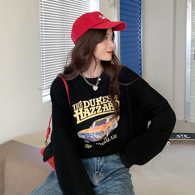 Áo Nỉ Dài Tay Dáng Rộng Thiết Kế Mới Thời Trang Mùa Thu Dành Cho Nữ