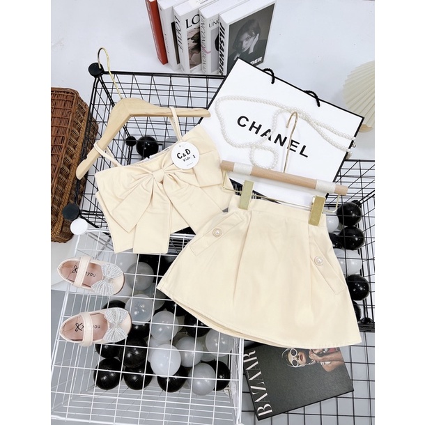 Bộ nơ dây phối cv siêu cưng 3 màu cho bé gái