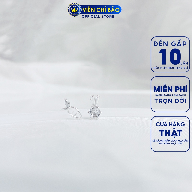 Bông tai bạc nữ R&amp;C khuyên tai nữ bạc 925 thời trang phụ kiện trang sức nữ Viễn Chí Bảo B000209E