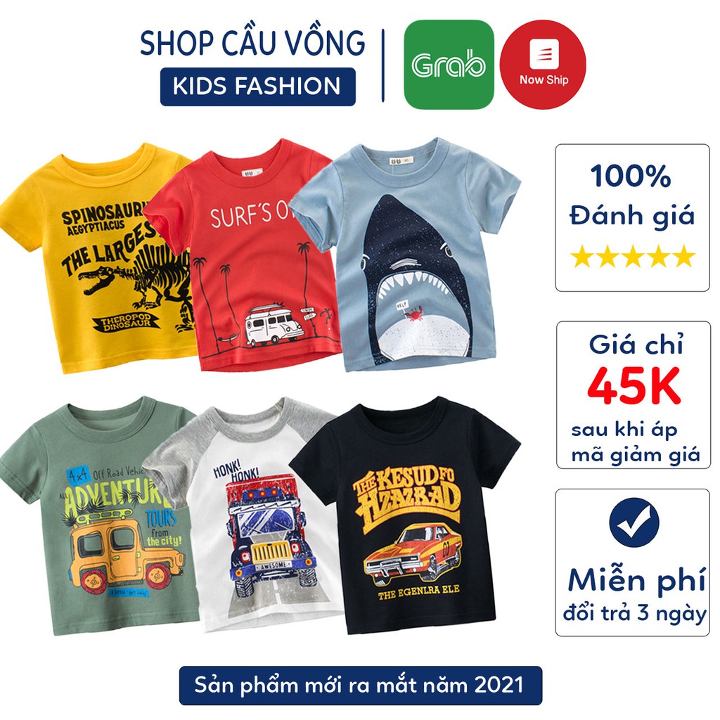 Áo Thun Cho Bé CHÍNH HÃNG 27Kids Áo Phông Bé Trai In Hình Phong Cách Chất Cotton Xuất Âu Mỹ 002