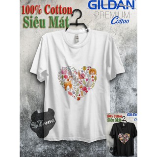 Áo Phông Nữ Cotton 100% In Hình 3D Cao Cấp Phong Cách - Áo Thun Gildan Nam Nữ Unisex Ngắn Tay Chất Mát Mùa Hè Szone PF42