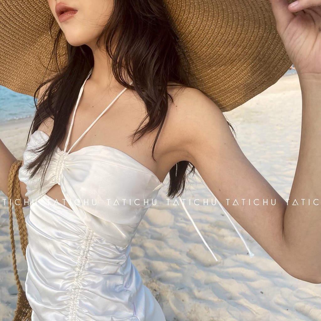 USHA DRESS - Đầm dây cột, body nhún 1 bên sườn, đầm cột dây sexy | BigBuy360 - bigbuy360.vn