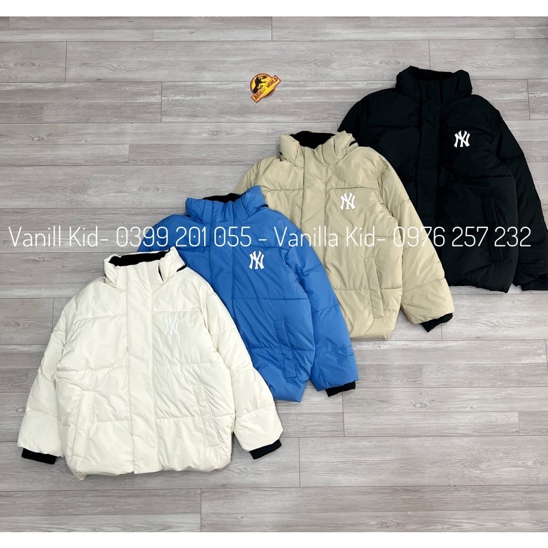 Áo khoác phao M.L.B màu trắng kem & hồng cam dư xịn