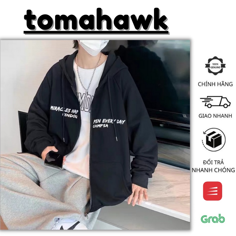 Áo Khoác Nỉ Nam Nữ Khóa Zip Có Mũ In Hình Every Day Unisex Form Rộng