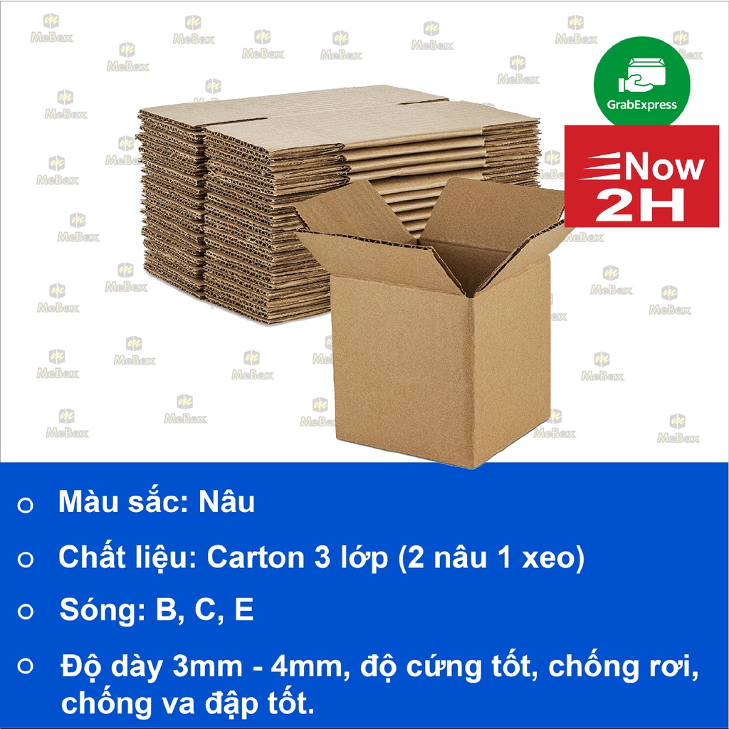 thùng carton gói hàng 30x10x10 bộ 100 trơn, cứng