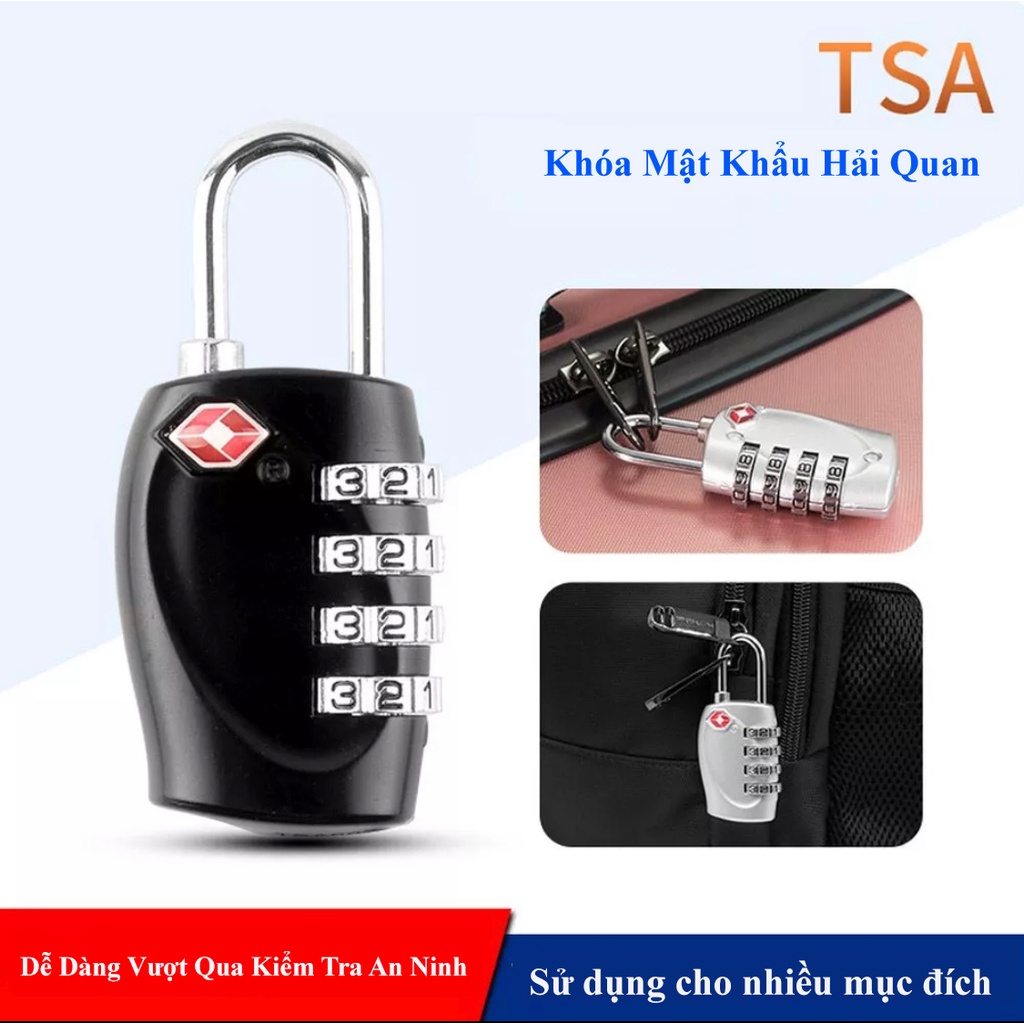 Khóa TSA Hải Quan Ổ khóa 4 chữ số Dùng Cho Vali,Balo,Túi