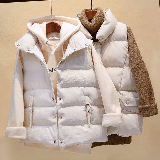 (Order-M) Ulzzang Áo phao gile dáng ngắn M028-1