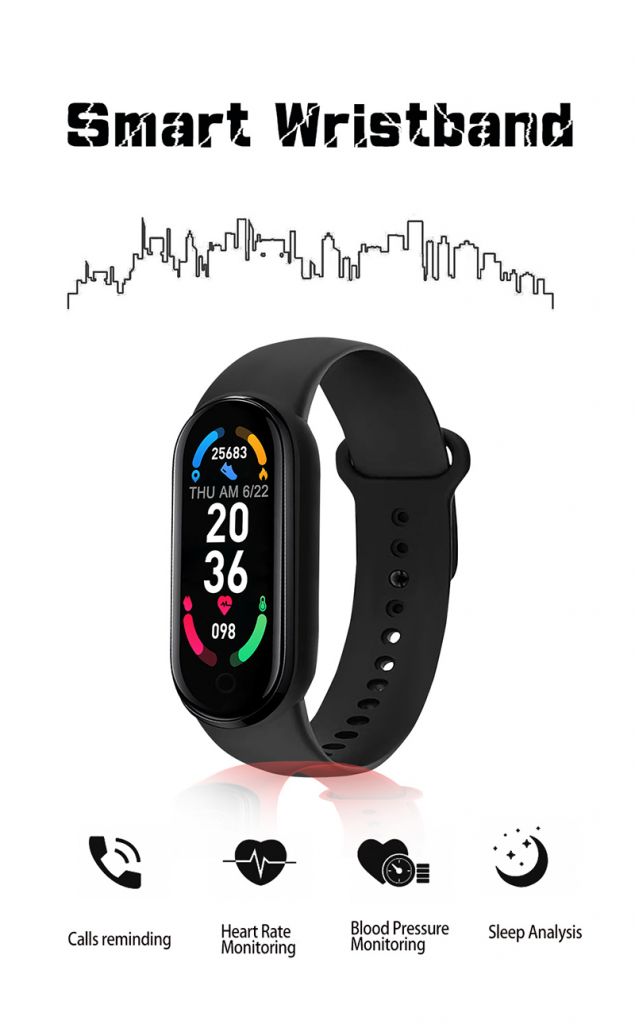 [COD] M6 Smart Bracelet Watch Fitness Tracker Heart Rate Blood Pressure Monitor Color Screen Smart Bracelet For Mobile Phone TTS